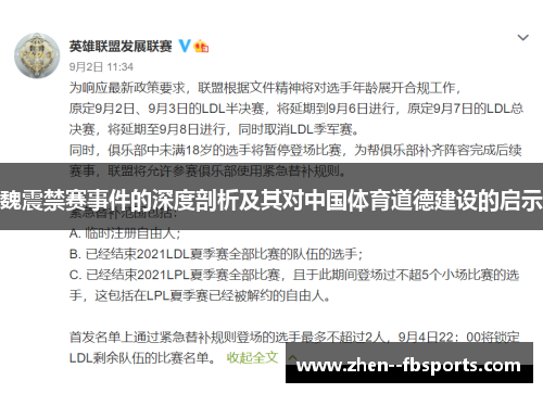 魏震禁赛事件的深度剖析及其对中国体育道德建设的启示